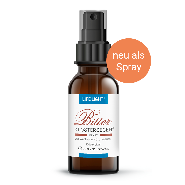 KLOSTERSEGEN® Bitterspray, braune Glasflasche mit Sprühkopf