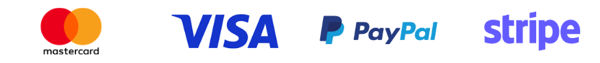 Zahlungsmethoden - Mastercard, Visa, PayPal, Stripe